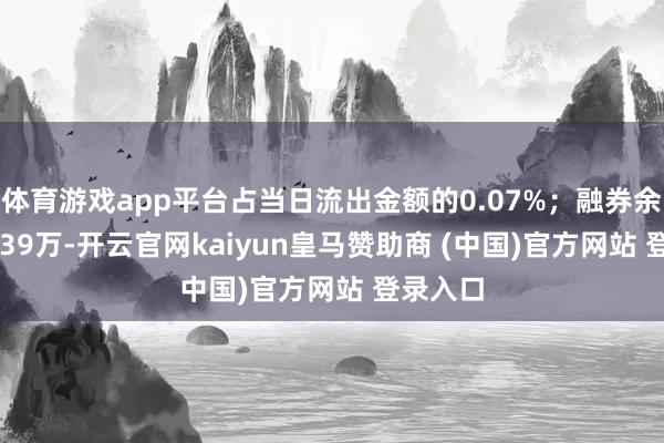 体育游戏app平台占当日流出金额的0.07%；融券余额100.39万-开云官网kaiyun皇马赞助商 (中国)官方网站 登录入口