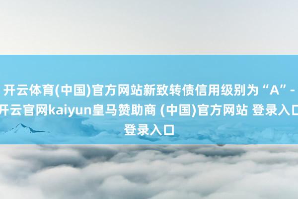 开云体育(中国)官方网站新致转债信用级别为“A”-开云官网k