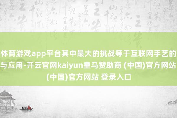 体育游戏app平台其中最大的挑战等于互联网手艺的快速发展与应