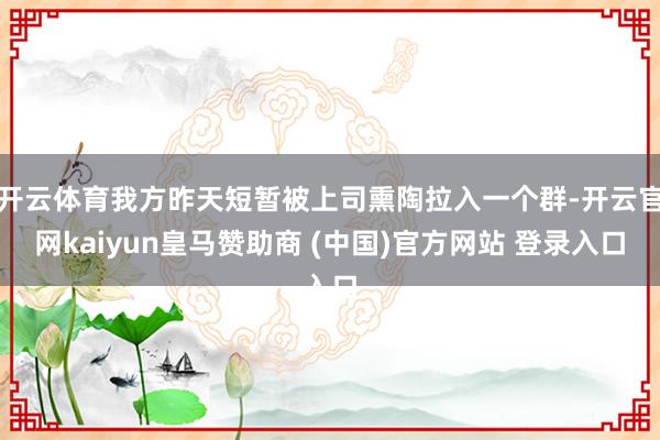 开云体育我方昨天短暂被上司熏陶拉入一个群-开云官网kaiyun皇马赞助商 (中国)官方网站 登录入口