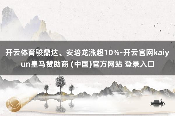 开云体育骏鼎达、安培龙涨超10%-开云官网kaiyun皇马赞助商 (中国)官方网站 登录入口
